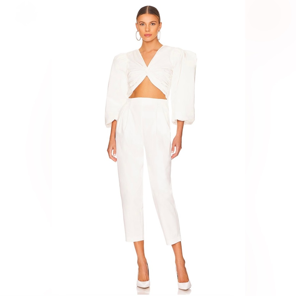 SELMACILEK Puff Sleeve Jumpsuit in Ecru